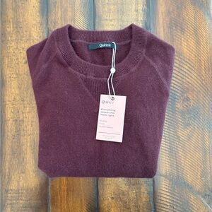 Quince Deep Burgundy Cashmere Sweater, NWT